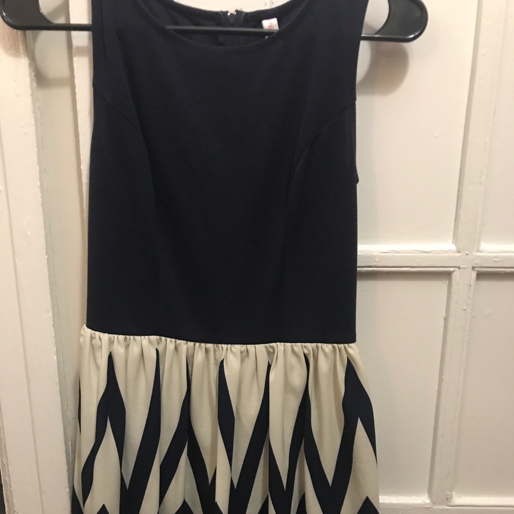 Navy and white skater dress